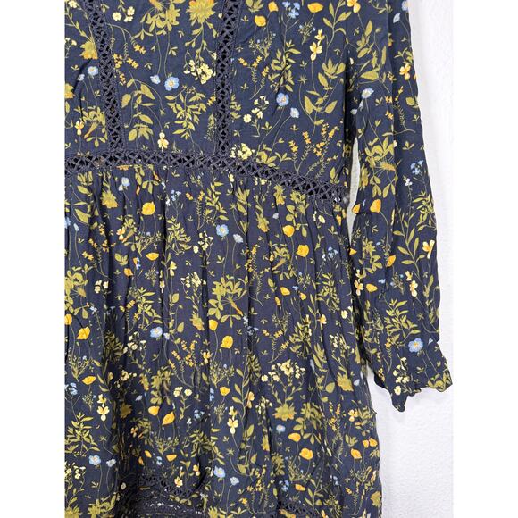 Earthbound Floral Boho Womens Romper Shorts Cottagecore Size XL Prairie Hippie - Picture 2 of 10